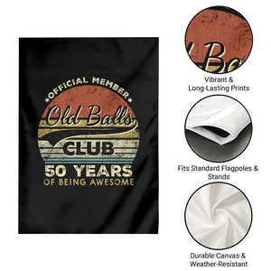 Funny 50th Birthday Garden Flag Retro Old Balls Club 50 Years Of Awesome Gag Gift TS10 Print Your Wear