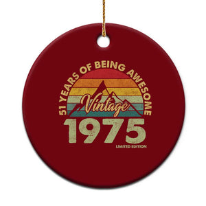 51th Birthday Ceramic Ornament Vintage 1975 Limited Edition 51 Years Old Gift