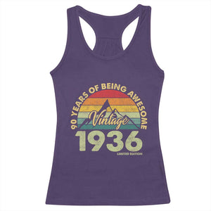 90th Birthday Racerback Tank Top Vintage 1936 Limited Edition 90 Year Old Gift TS10 Purple Print Your Wear