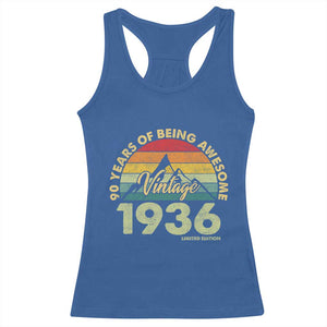 90th Birthday Racerback Tank Top Vintage 1936 Limited Edition 90 Year Old Gift TS10 Royal Blue Print Your Wear