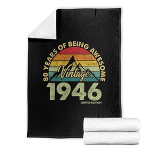 80th Birthday Throw Blanket Vintage 1946 Limited Edition 80 Year Old Gift TS10 Black Print Your Wear