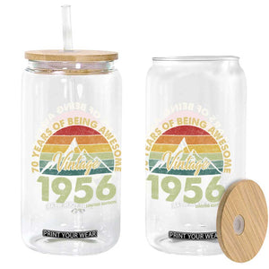 70th Birthday Glass Can Vintage 1956 Limited Edition 70 Year Old Gift TS10 Print Your Wear