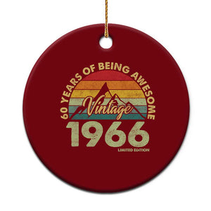 60th Birthday Ceramic Ornament Vintage 1966 Limited Edition 60 Year Old Gift TS10 1pc Red Print Your Wear