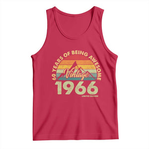 60th Birthday Tank Top Vintage 1966 Limited Edition 60 Year Old Gift TS10 Red Print Your Wear