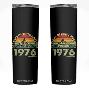 50th Birthday Skinny Tumbler Vintage 1976 Limited Edition 50 Year Old Gift TS10 Black Print Your Wear