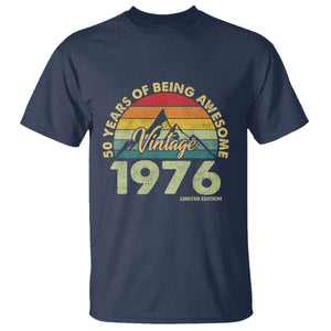 50th Birthday T Shirt Vintage 1976 Limited Edition 50 Year Old Gift TS10 Navy Print Your Wear
