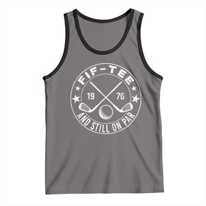 50th Birthday Golf Tank Top Vintage 1976 Fif Tee And Still On Par Golf Lover Gift TS10 Deep Heather Black Print Your Wear