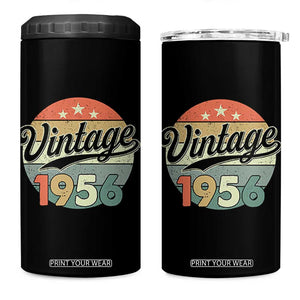 Vintage 1956 4 in 1 Can Cooler Tumbler 70 Year Old 70th Birthday Gifts TS10 One Size: 16 oz Black Print Your Wear