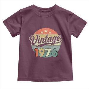 Vintage 1976 Toddler T Shirt 50 Year Old 50th Birthday Gifts TS10 Maroon Print Your Wear