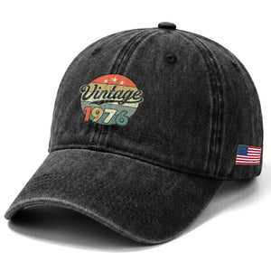 Vintage 1976 Washed Cotton Baseball Cap 50 Year Old 50th Birthday Gifts TS10 Print Your Wear