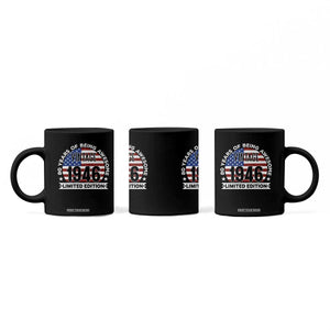 80th Birthday Coffee Mug Vintage 1946 80 Year Old Birthday American Flag TS10 Print Your Wear
