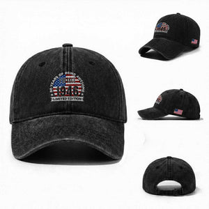 80th Birthday Washed Cotton Baseball Cap Vintage 1946 80 Year Old Birthday American Flag