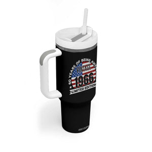 60th Birthday Tumbler With Handle Vintage 1966 60 Year Old Birthday American Flag TS10 Print Your Wear