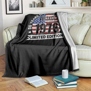50th Birthday Throw Blanket Vintage 1976 50 Year Old Birthday American Flag TS10 Print Your Wear