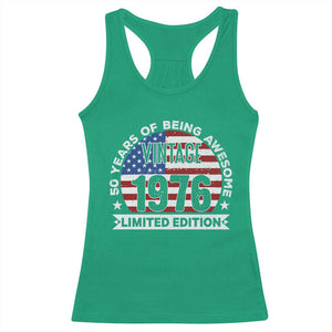 50th Birthday Racerback Tank Top Vintage 1976 50 Year Old Birthday American Flag TS10 Irish Green Print Your Wear