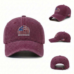 50th Birthday Washed Cotton Baseball Cap Vintage 1976 50 Year Old Birthday American Flag