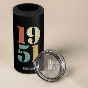 75th Birthday 4 in 1 Can Cooler Tumbler Classic Retro 1951 70 Year Old Gifts TS10 Print Your Wear