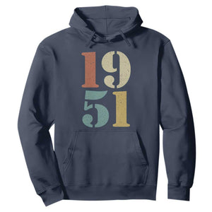 75th Birthday Hoodie Classic Retro 1951 70 Year Old Gifts TS10 Navy Print Your Wear
