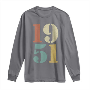75th Birthday Long Sleeve Shirt Classic Retro 1951 70 Year Old Gifts TS10 Charcoal Print Your Wear