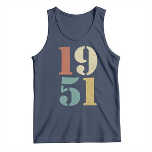 75th Birthday Tank Top Classic Retro 1951 70 Year Old Gifts TS10 Navy Print Your Wear