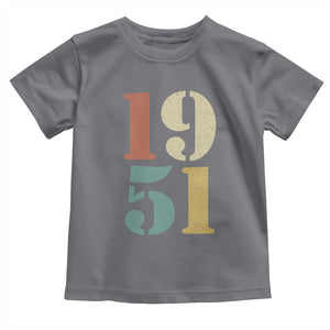 75th Birthday Toddler T Shirt Classic Retro 1951 70 Year Old Gifts TS10 Charcoal Print Your Wear