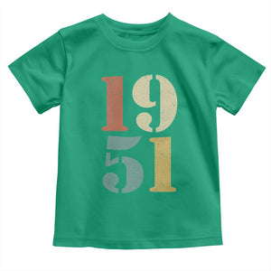 75th Birthday Toddler T Shirt Classic Retro 1951 70 Year Old Gifts TS10 Irish Green Print Your Wear