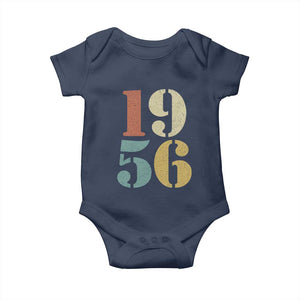 70th Birthday Baby Onesie Classic Retro 1956 70 Year Old Gifts TS10 Navy Print Your Wear
