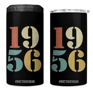 70th Birthday 4 in 1 Can Cooler Tumbler Classic Retro 1956 70 Year Old Gifts TS10 One Size: 16 oz Black Print Your Wear