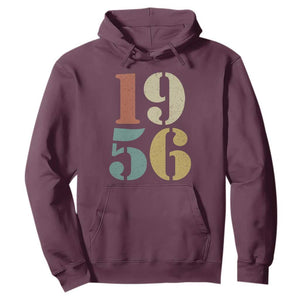 70th Birthday Hoodie Classic Retro 1956 70 Year Old Gifts TS10 Maroon Print Your Wear