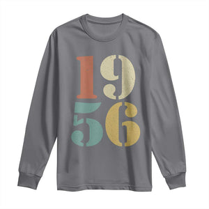 70th Birthday Long Sleeve Shirt Classic Retro 1956 70 Year Old Gifts TS10 Charcoal Print Your Wear