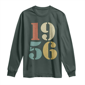 70th Birthday Long Sleeve Shirt Classic Retro 1956 70 Year Old Gifts TS10 Dark Forest Green Print Your Wear