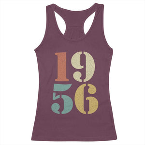 70th Birthday Racerback Tank Top Classic Retro 1956 70 Year Old Gifts TS10 Maroon Print Your Wear
