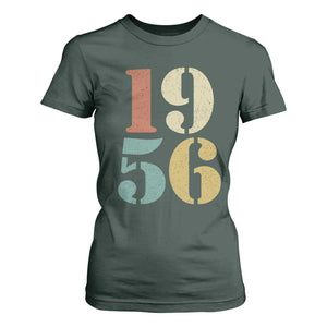 70th Birthday T Shirt For Women Classic Retro 1956 70 Year Old Gifts TS10 Dark Forest Green Print Your Wear