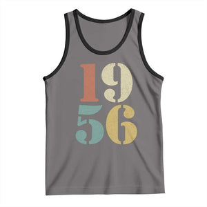 70th Birthday Tank Top Classic Retro 1956 70 Year Old Gifts TS10 Deep Heather Black Print Your Wear