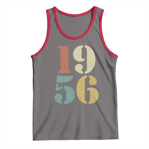 70th Birthday Tank Top Classic Retro 1956 70 Year Old Gifts TS10 Deep Heather Red Print Your Wear
