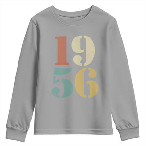 70th Birthday Youth Sweatshirt Classic Retro 1956 70 Year Old Gifts TS10 Sport Gray Print Your Wear