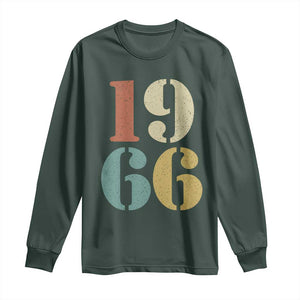 60th Birthday Long Sleeve Shirt Classic Retro 1966 60 Year Old Gifts TS10 Dark Forest Green Print Your Wear