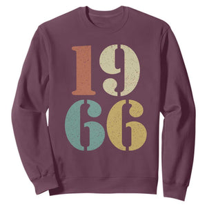 60th Birthday Sweatshirt Classic Retro 1966 60 Year Old Gifts TS10 Maroon Print Your Wear