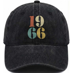 60th Birthday Washed Cotton Baseball Cap Classic Retro 1966 60 Year Old Gifts