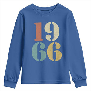 60th Birthday Youth Sweatshirt Classic Retro 1966 60 Year Old Gifts TS10 Royal Blue Print Your Wear