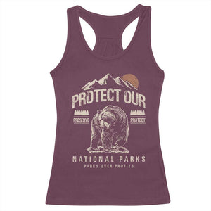Protect Our National Parks Racerback Tank Top TS10 Maroon Print Your Wear