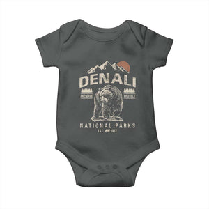 Denali National Park Baby Onesie Alaska Mountain Mountain Camping Hiking Mountaineering TS10 Dark Heather Print Your Wear