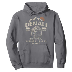 Denali National Park Hoodie Alaska Mountain Mountain Camping Hiking Mountaineering TS10 Charcoal Print Your Wear