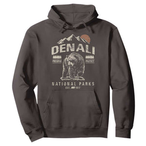 Denali National Park Hoodie Alaska Mountain Mountain Camping Hiking Mountaineering TS10 Dark Chocolate Print Your Wear