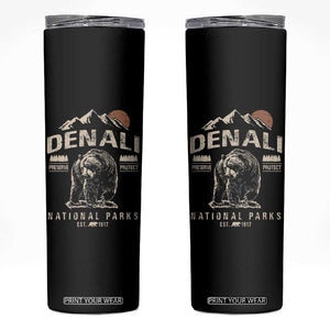 Denali National Park Skinny Tumbler Alaska Mountain Mountain Camping Hiking Mountaineering TS10 Black Print Your Wear
