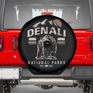 Denali National Park Spare Tire Cover Alaska Mountain Mountain Camping Hiking Mountaineering TS10 Black Print Your Wear