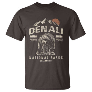 Denali National Park T Shirt Alaska Mountain Mountain Camping Hiking Mountaineering TS10 Dark Chocolate Print Your Wear