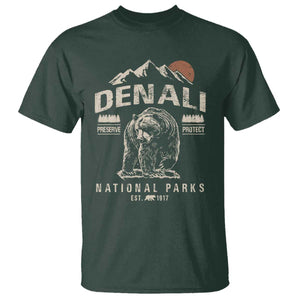 Denali National Park T Shirt Alaska Mountain Mountain Camping Hiking Mountaineering TS10 Dark Forest Green Print Your Wear