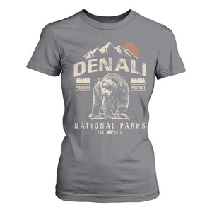Denali National Park T Shirt For Women Alaska Mountain Mountain Camping Hiking Mountaineering TS10 Charcoal Print Your Wear
