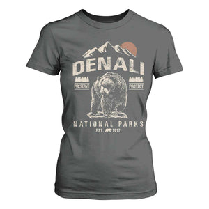 Denali National Park T Shirt For Women Alaska Mountain Mountain Camping Hiking Mountaineering TS10 Dark Heather Print Your Wear